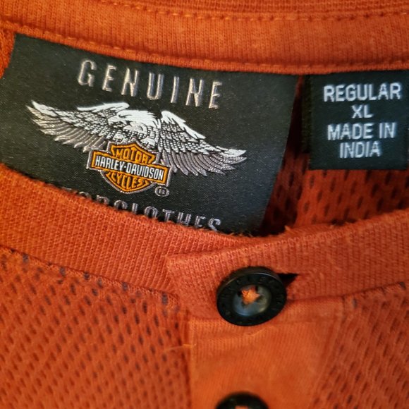 Harley Davidson Henley style long sleeve shirt. Size XL. - Picture 13 of 16